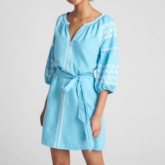 GAP Dresses & Skirts - NWT GAP Half Sleeve Belted Embroidered Dress XL